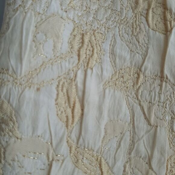 BELLESSA | Floral Jacquard Brocade Crop Ankle Dress Pants Light Cream 14 Flawed - Picture 11 of 16